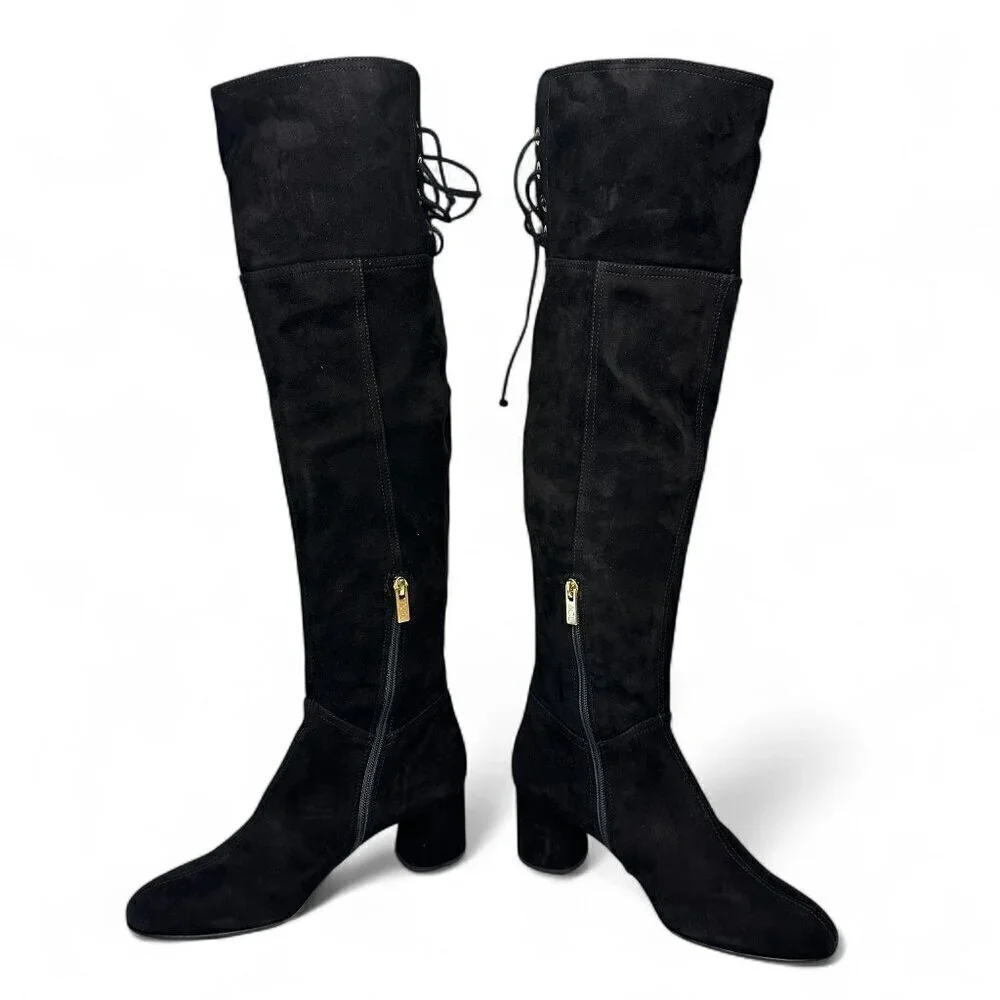 AGL Scarlet Over-The-Knee Suede Leather Boot, EU 38, Black NEW IN BOX